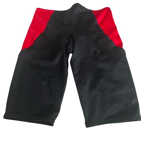 NWT TYR Swimsuit Mens 36 Black Red Orion Jammer Fitted Stretch Drawstring Tie - Picture 2 of 4